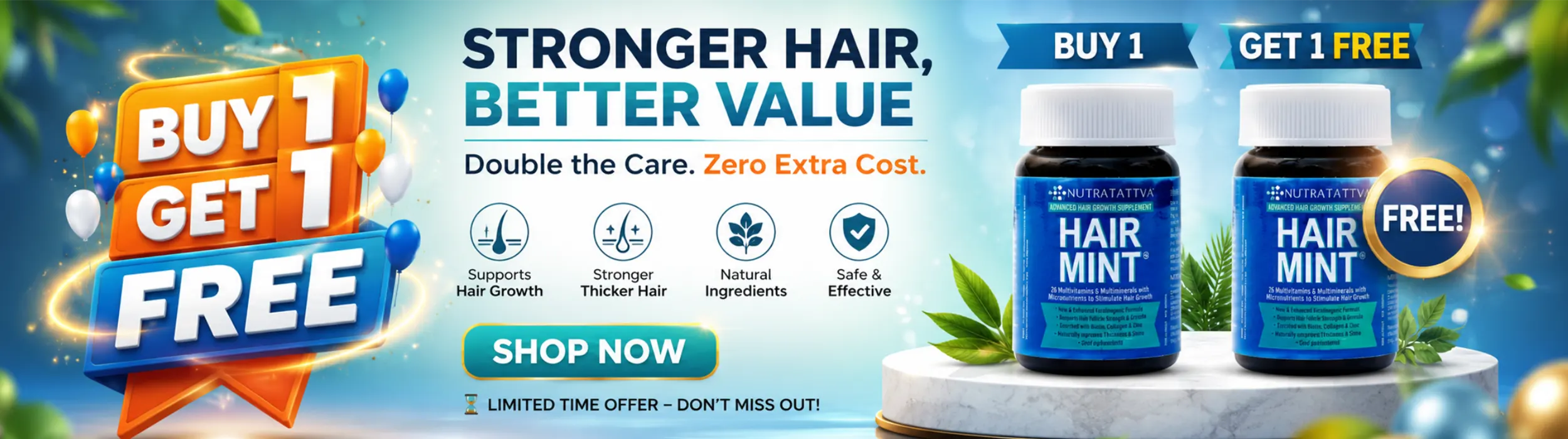 Buy Hair Mint Hair Growth Supplement & Get 1 Free